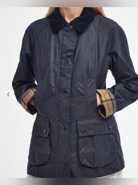 Barbour Beadnell Waxed Jacket in Navy!